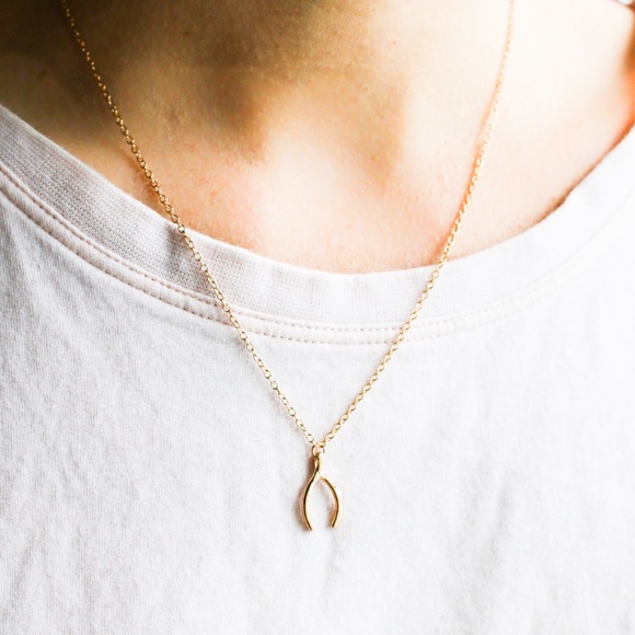 Dainty Silver Wishbone Necklace - Picture 6 of 7